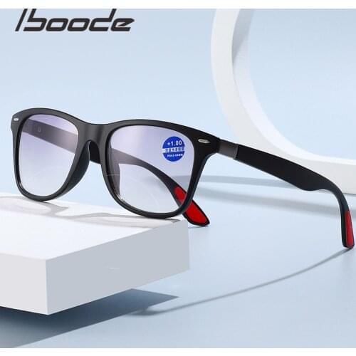 Iboode Progressive Dual-light Reading Glasses Near and Far Sight Women Men Optics Anti Blue Ray Presbyopia Diopter +1.0 to +4.0