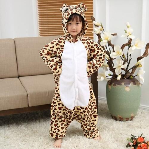 Pajamas Leopard Bear Kids Animal Children Pajamas for Boys Girls Baby Cute Pyjamas Onesies Winter Long Sleeve Sleepwear