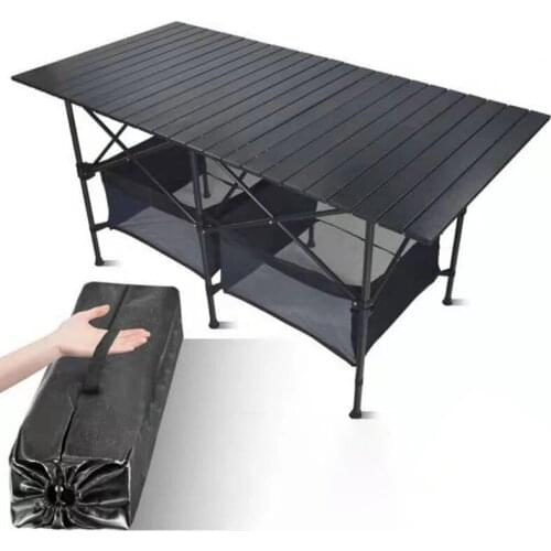 Portable Outdoor Folding Table Chair Camping Aluminium Alloy BBQ Picnic Table Waterproof Folding Table Durable Desk