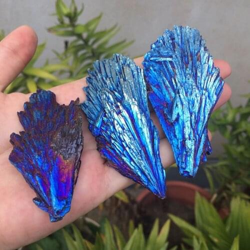 Natural Blue Titanium Aura kyanite cluster rock stones and crystals mineral reiki Healing Specimen Home decor