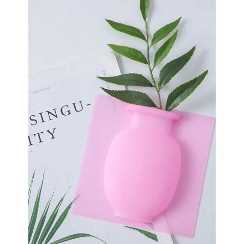 Sucker Silicone Vase Office Home Decorations Accessories Sticky Magic Vase To The Wall Glass Fridge and Windows