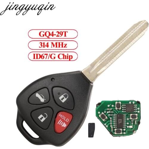 Jingyuqin Remote Control Car Key 315MHz ID67 For Toyota USA Corolla Matrix 2008-2010 Pontiac Vibe GQ4-29T 4 Buttons Fob