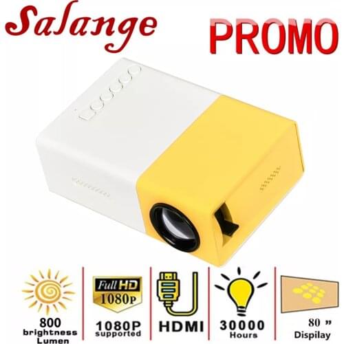 Salange YG300 Mini LED Projector Yg300 Upgraded Version 600 lumen 320x240P HDMI-compatible USB Audio Home Media Player Beamer