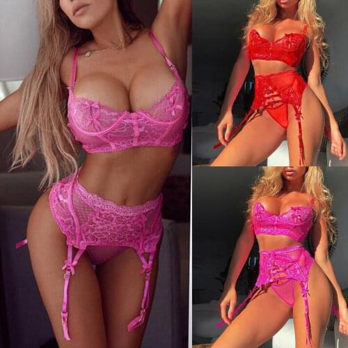 Sexy Lingerie Women Underwear Set Erotic Hot Push Up Sexy Bra Set Mesh Transparent Sexy Sensual Lingerie Sexy Garter Brief Sets