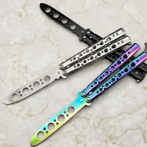 Stainless Steel 3CR13 Practice Knife Portable Folding Knife Practice Knife Tool Without Blade For Outdoor Camping Accessories