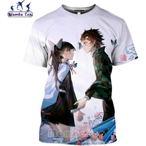 Mamba top Kimetsu no Yaiba shirt funny Demon Slayer men T-shirts 3D Anime cosplay hentai Short sleeve Kamado Tanjirou streetwear