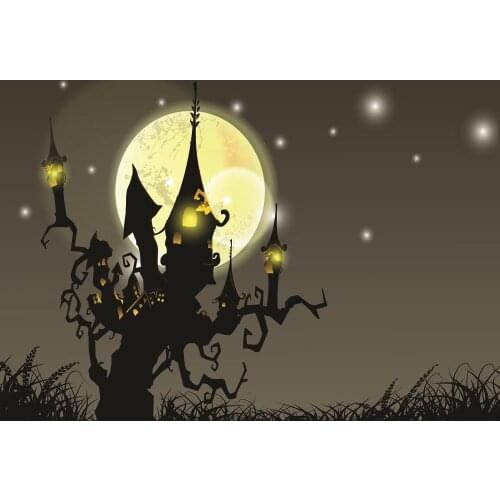VinylBDS Thick Cloth Backdrops For Photography Night Moon Halloween Backgrounds For Photo Studio Kate Background Backdrop