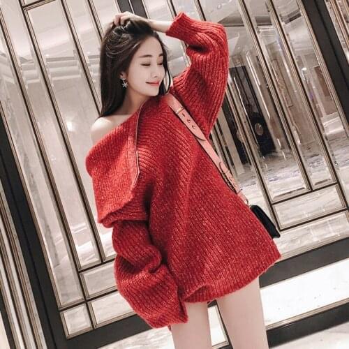 High Quality Womens Autumn Winter Loose Zipper Turtleneck Pullover Tops Thick Mid-Length Knitted Sweater Plus Size Long Knitwear