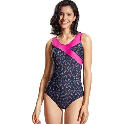 Womens Print One Piece Bathing Suit Modest Swimsuits Plus Size Swimwear