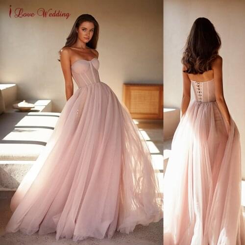 2021 Summer Wear Pink Long Tulle Prom Dresses Strapless Green A Line Celebrity Graduation Evening Party Gown vestidos de fiesta