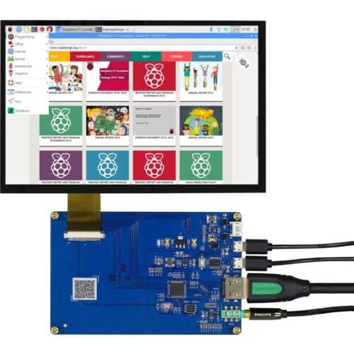 IPS 10.1 inch HDMI TFT LCD display 1280x800 USB Capacitor Touch Drive Free 3.5mm Audio Output Interface support raspberry pi