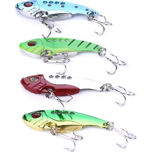 1Pcs Metal VIB Lures 5.5cm 11g vivid Vibrations Spoon Lure Fishing bait Bass Artificial Hard Bait Cicada lure VIB Bait 3D Eyes