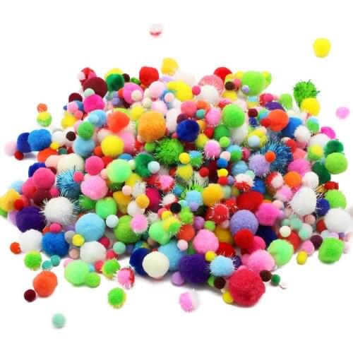 100Pcs Mixed 10-30mm Pompoms DIY Dolls Garmen Handmade Soft Pompones Fluffy Plush Crafts For Diy Home Decor Sewing Supplies