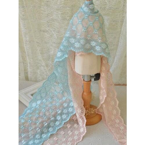 2 Meters/lot Free Shipping Embroidered Elastic Lace Trimming Appliques Wedding Decor Craft DIY 16.5cm Width