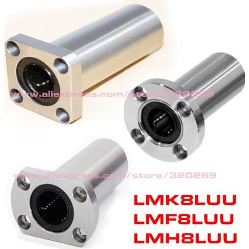 4pcs LMF8LUU LMH8LUU LMK8LUU 8x15x45mm Flange Long Linear Ball Bearing Rod Ends