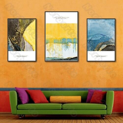 Abstract Art Pictures Canvas Painting Wall Poster Golden Yellow Painting for Living Room Bedroom Sofa Background Decoration