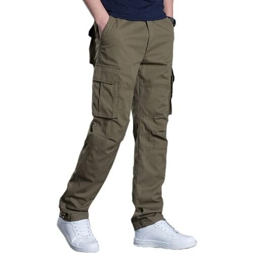 Multi Pocket Trousers Men Casual Cotton Loose Overalls Mens Streetwear High Quality Military Tactical Cargo Pants Pantalon Homme