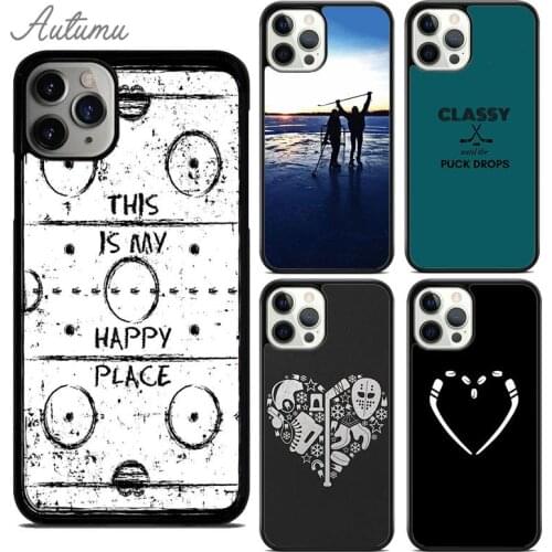 Hockey Ice Rink Burning Hockey Puck Phone Case for iPhone 11 12 Pro Max mini X XR XS SE 2020 5 6S 7 8 Plus Galaxy S9 S10 Cover