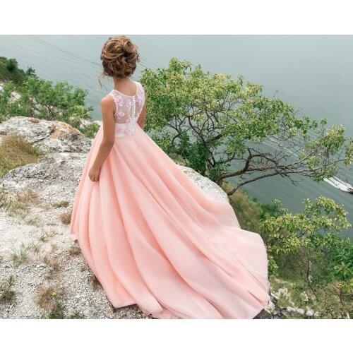 Flower Dress Kids First Communion Dresses For Weddings Prom Clothing Kids Children Baby Elegant Ball Gown Fluffy Costume