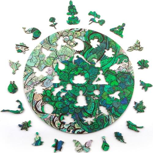 Wooden Puzzles For Adults Children Lotus Wooden Jigsaw Puzzle Plants Animals Shapes Kids Educational Toys DIY Puzzle Crafts Gift