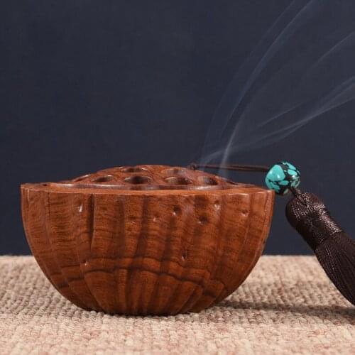 Wood products incense burner rosewood tea ceremony aroma diffuser burner African rosewood ebony incense lotus incense box