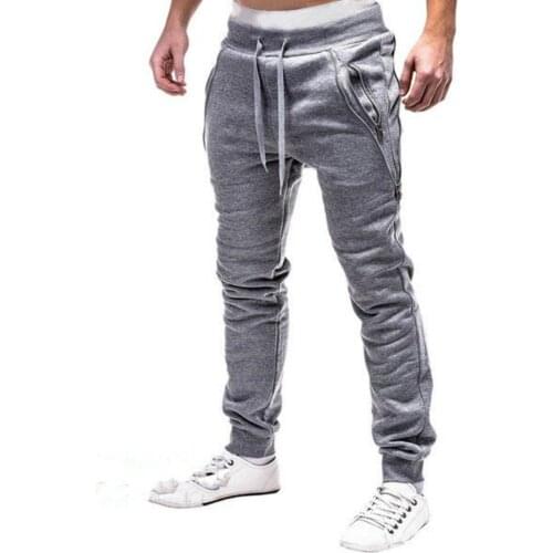 Men asual Joggers Pants Cargo Army Pants Leggings Drawstring Zipper Pockets Ankle Tied Sweatpants Sports Trousers Skinny Pants