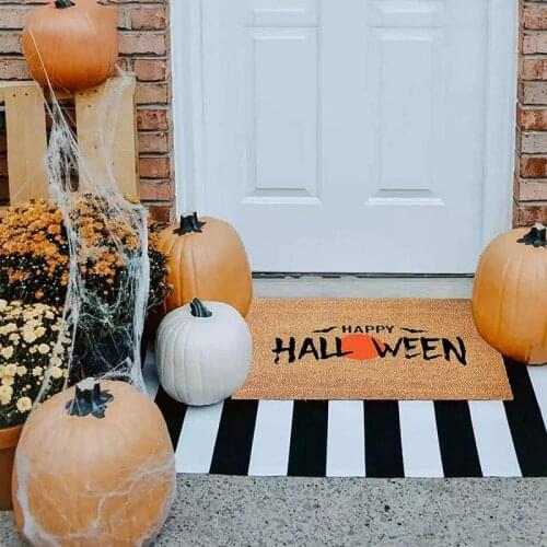 Flannel Doormat Halloween Floor Mats Home Floor Decoration Living Room Carpet Bathroom Non-Slip Rug Halloween Door Decorations