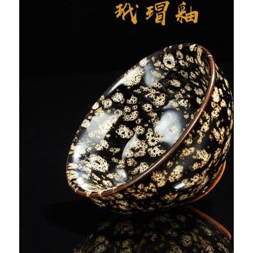 Tortoiseshell Glazed Tea Cup Large Tianmu Oil Drop Master Kung Fu Set Kiln Change Single