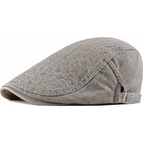 Cotton Spring Autumn Fashion Solid Color Newsboy Caps Flat Peaked Cap Men and Women Painter Beret Hats 141