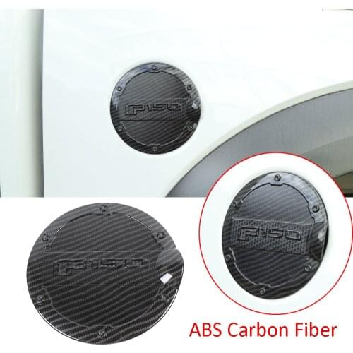 Carbon Fiber ABS Fuel Tank Cover Door Gas Filler Cap Fit For Ford F150 2015-2020