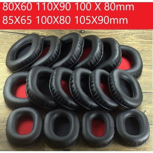 Square Oval Headphone Earpads Replacement Soft Leather Memory Foam Ear Pads Cover 80X60 100 X 85 110X90mm Full Size Earpads