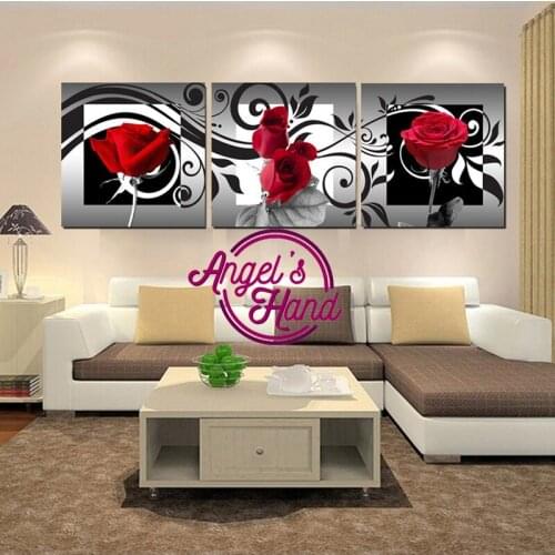 3D Diamond Cross Stitch Resin Full Square& Diamond Sets,Full Decorative Diy Diamond Painting Rose Diamond Embroidery Flower