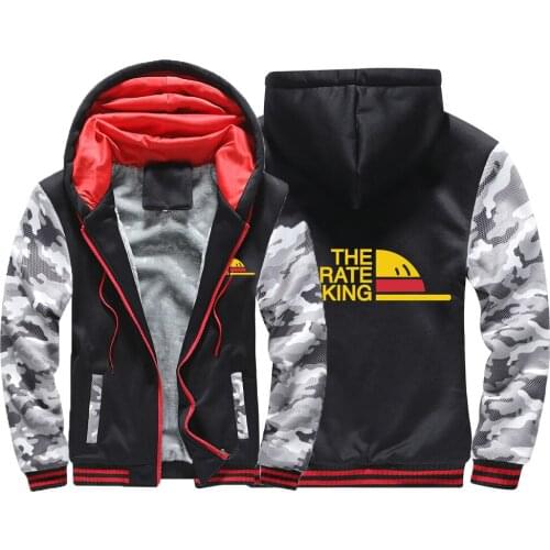 2021 One Piece New Zipper Brand Hoodies Men The Pirate King Fitness Sweatshirts Solid Color England Style Muscle Sportswear Coat
