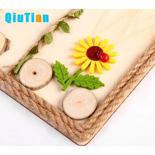 DIY natural log chip branch painting materials package kindergarten school kids wood art picture colorful study make frame