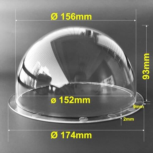 6.8 Inch Acrylic Clear Cover Hemisphere Surveillance Security CCTV Camera Housing Anti-Aging Dome Transparent Case 174x93mm