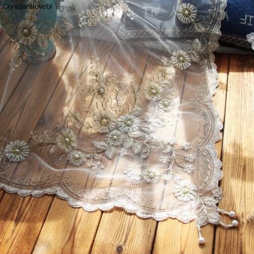 Luxury lace table cloth yarn fabric placemats for living room decor solid multifunctional rectangle table cover tablecloths