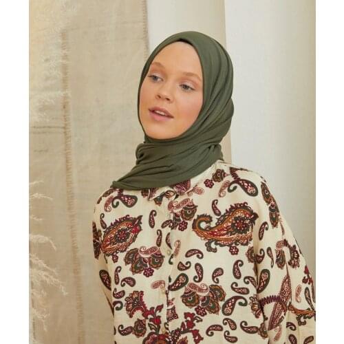 Salland Combed Cotton Shawl Khaki Color New Model Trend Stylish 2021 Women Hijab Scarf Shawl Scarves Four Seasons Comfortable Flexible Fabric Practical Use Clothing Accessories Hijab Women Combed Cotton Shawl-20