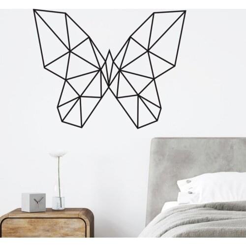 Modern Wall Stickers Geometric Line Butterflies Creative Home Decor Living Room Bedroom Bedside Background Self Adhesive Mural