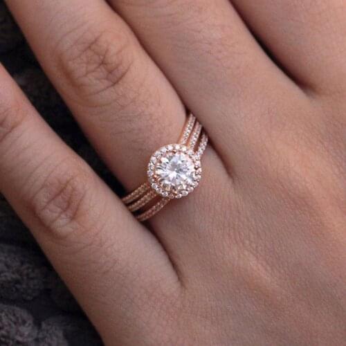 Wedding Engagement Rings Set For Women Set Of Rings Shiny Cubic Zircon Stone Paired Jewelry Womens Finger Ring Jewellry SR781