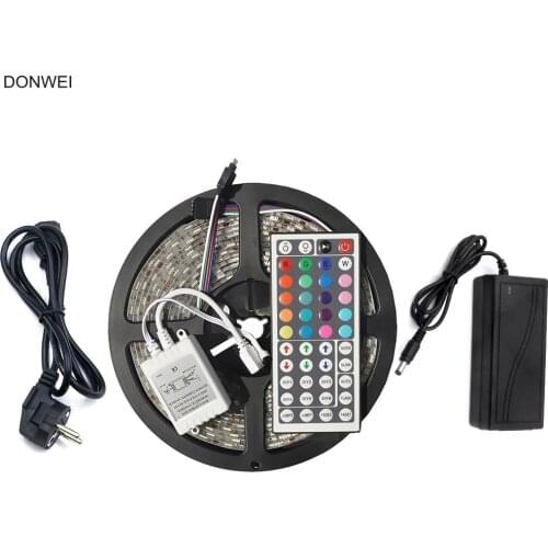 DONWEI Waterproof IP65 5M SMD5050 LED Strip Light Remote Control RGB LED Strip for Party Wedding Christmas Decorative Lighting