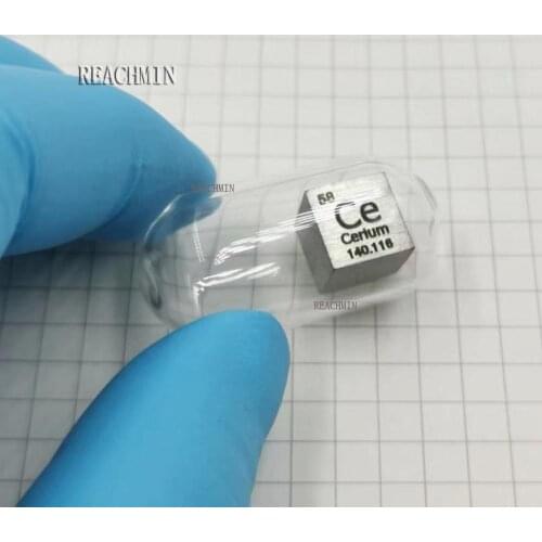 High Purity 99.9% Cerium Rare Earth Metal Ce 6.9g Carved Element Periodic Table 10mm Cube