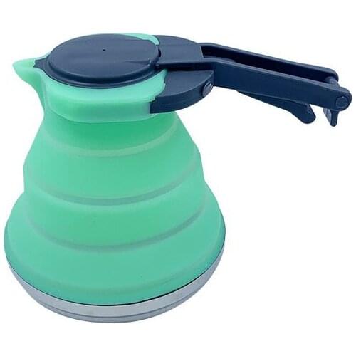 1.5L Portable Folding Kettle Silicone Water Pots Kitchen Foldable Tea Coffee Water Kettle For Outdoor Camping Travelling Hiking
