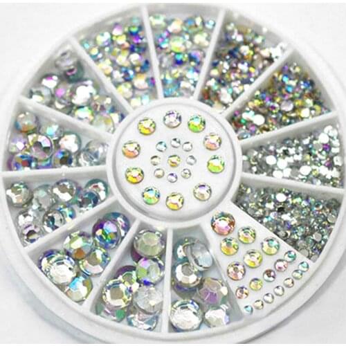 1 Box Taper Cone Glitter Rhinestones Crystal AB Non Fix FlatBack Strass Sewing Fabric Garment Rhinestone Nail Art Stone