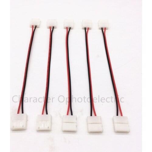 100 pcs 2Pin 10mm LED Strip double head free soldering Connector / 10mm For 5050 5630 5730 Single Color LED Strip