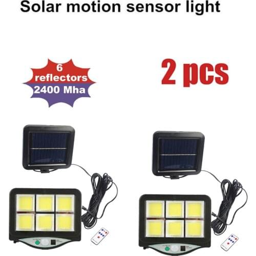 2pcs seperable 128 COB LED Solar Light PIR Motion Sensor Outdoor Lighting Garage Security Lamps Garden Décor Solar Wall Lamp Spo