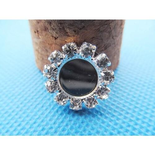 200pcs White Rhinestone Flatback Round Copper Pendant Charm Finding,Base Setting Tray Bezel,fit 12mm Cabochon Picture Cameo