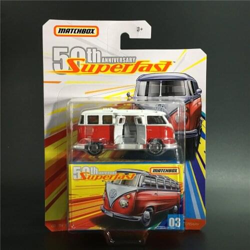 2019 Matchbox 1:64 Cars 50th Anniversary SUPER FAST 59 VOLKSWAGEN 23 MICROBUS Metal Collection Alloy Model Car