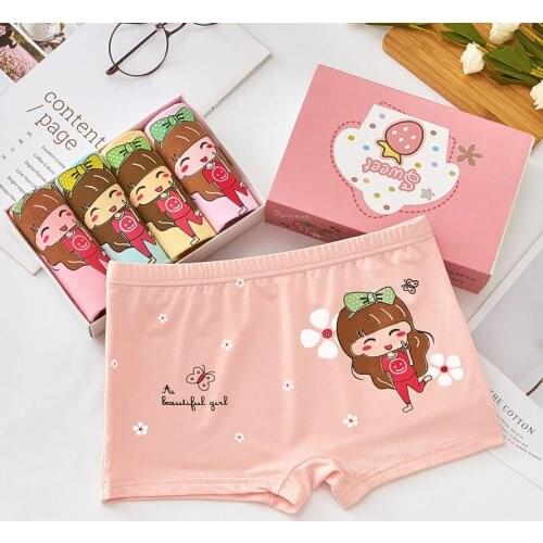 5 PCS Baby Childrens Boxer Underpants Briefs Girls Underware Pants Cute Panties Cartoon Kids Girl Underwear
