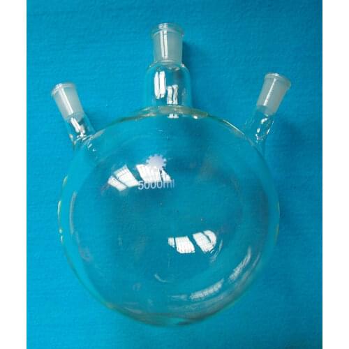 5000ml,24/40,3-Necks,Round Bottom Glass Flask,5L,Three Necks,lab Reaction Bottle