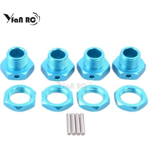 M17 17mm Aluminum Wheel Hex Hubs Adapter Nut Pin Anti-Dust Cover For 1/8 RC Model Car HPI HSP Losi Axial Kyosho Tamiya
